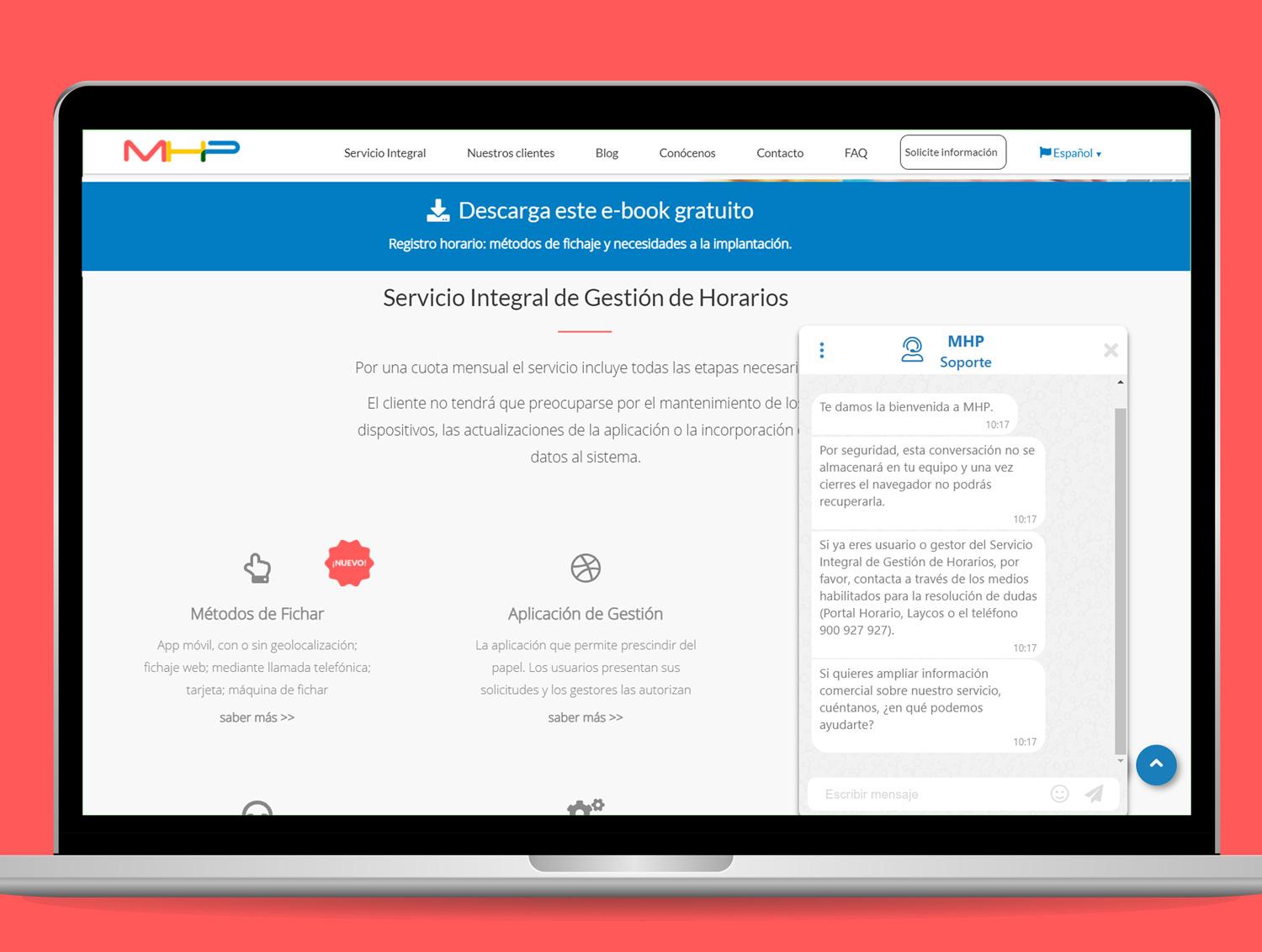 Contacta con MHP por Chat, más cómodo y rápido